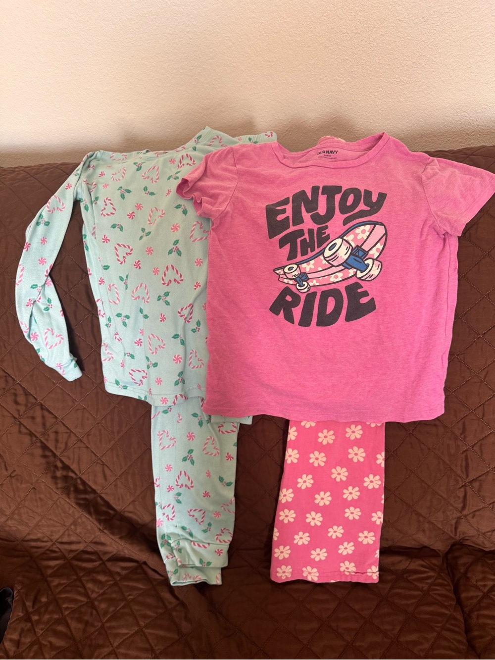 Old Navy Pink & Mint Girls' Mix-and-Match Pajama Set